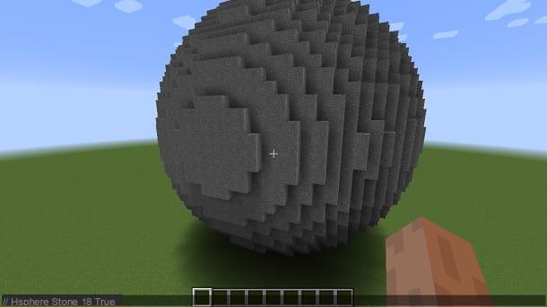 Comment faire une sphère dans Minecraft