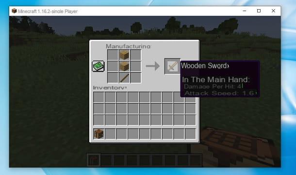 How to make the sword in Minecraft
