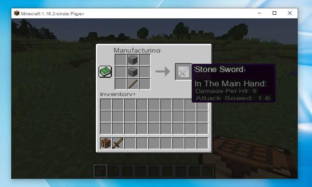 How to make the sword in Minecraft