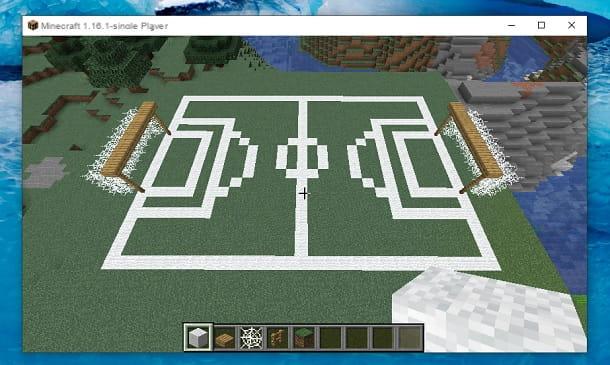 How to build a soccer field in Minecraft
