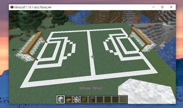 How to build a soccer field in Minecraft