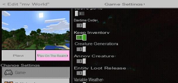 How to put the Keep Inventory on Minecraft