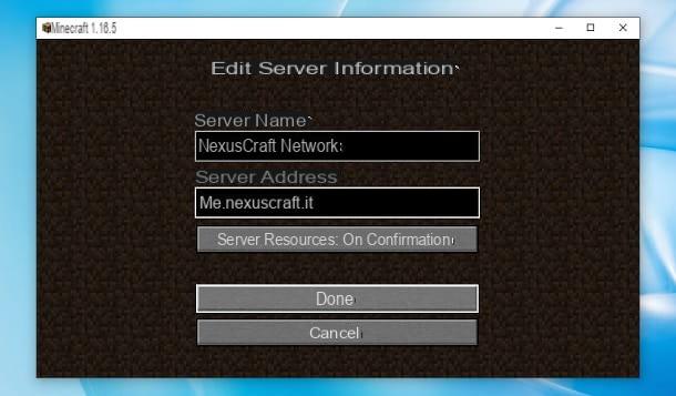 Lista de servidores do Minecraft
